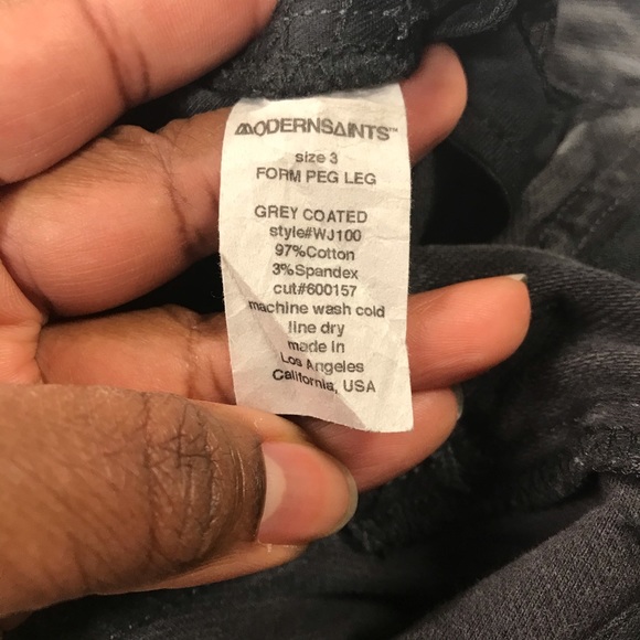 Modern Saints Waxed Coated Skinny Jean Size 3 - Picture 6 of 8